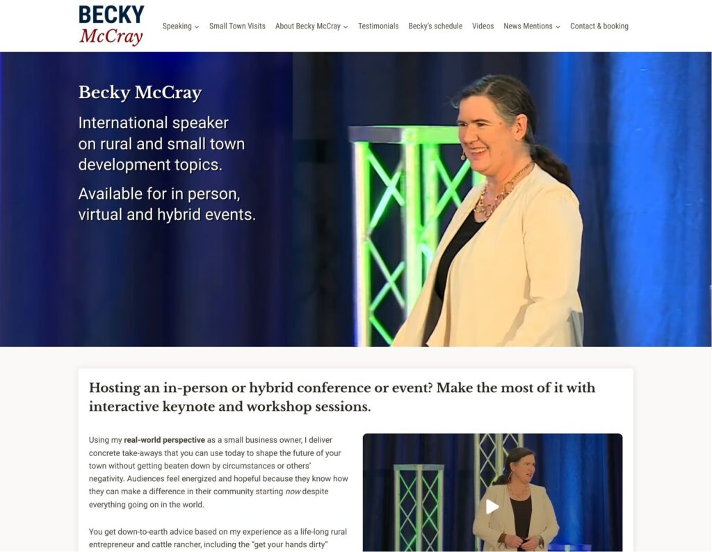 Screenshot beckymccray.com