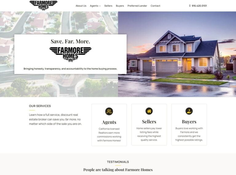 Farmore Homes homepage